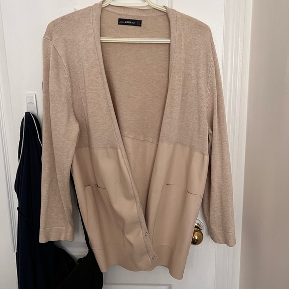 ZARA Leather Cardigan - Picture 2 of 4